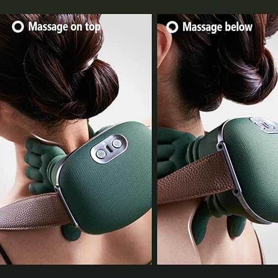 Portable Bionic Heated Shiatsu Neck Back Massager - Cordless Deep Tissue Relaxation