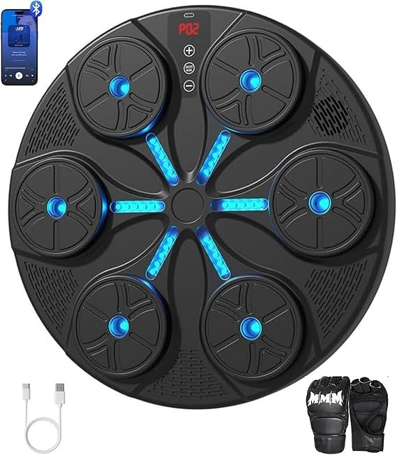 Boxing Machine Wall Mounted-Music & LED Lights-2Pc